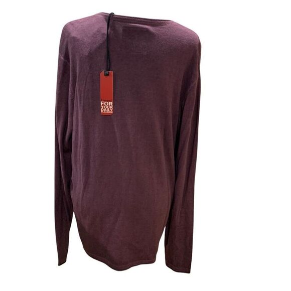 Buffalo David Bitton Tunic Top Purple L/S Mini-Pocket V-Neck Loose Wmn Sz L NWT - Picture 5 of 13